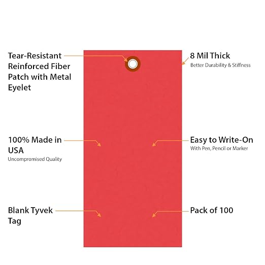 SmartSign 6.25 x 3.125 inch “Red” Blank Tyvek Shipping Tags - Image 5