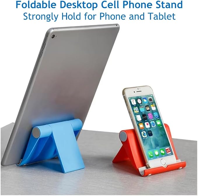JUSDIQIR Cell Phone Stand for Desk Foldable Cell Phone Holder Desk Tablet - Image 2