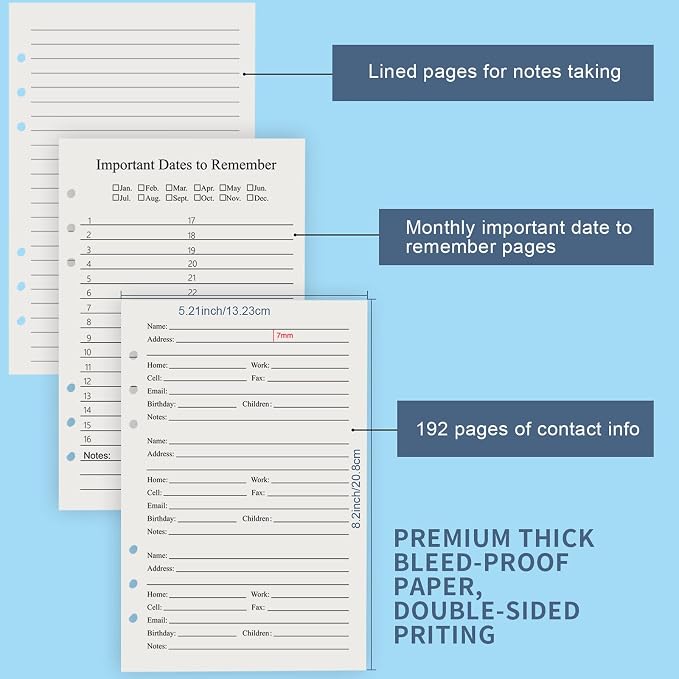 Refillable Address Book with Alphabetical Tabs, 648 Large Print Telephone - Image 6