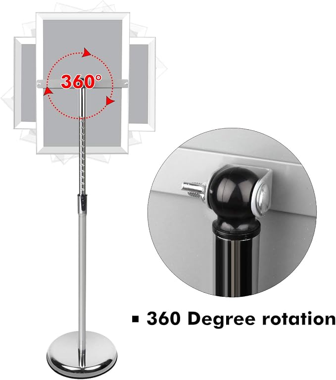 DISPLAYSWORKER Adjustable Poster Sign Stand, Floor-Standing Sign Holder - Image 3