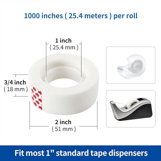 PCKPGON 12 Rolls Invisible Tape Refill, Matte-Finish Translucent Tape Refills - Image 3