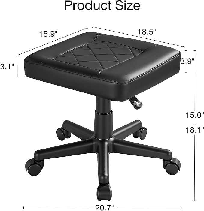 VECELO Under Desk Footrest, PU Ergonomic Foot Rest - Image 2