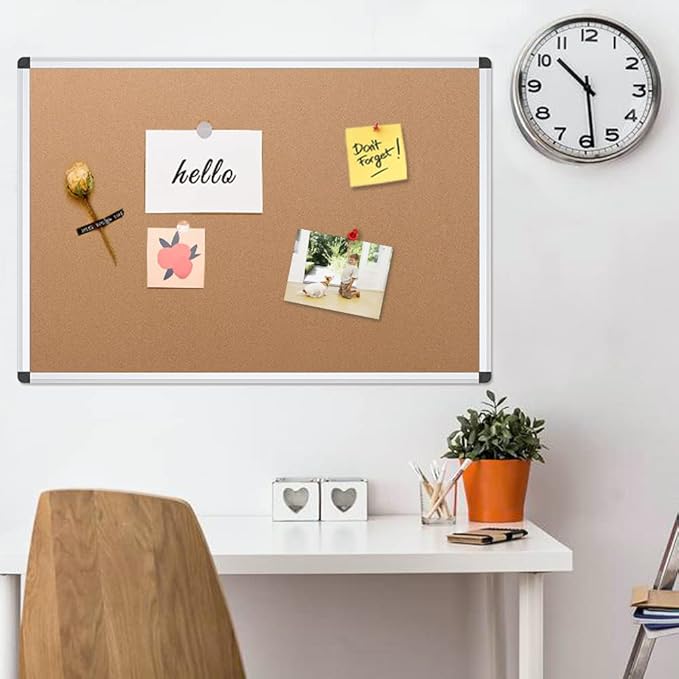 VIZ-PRO Cork Notice Board, 48 X 36 Inches, Cork Bulletin Board - Image 6