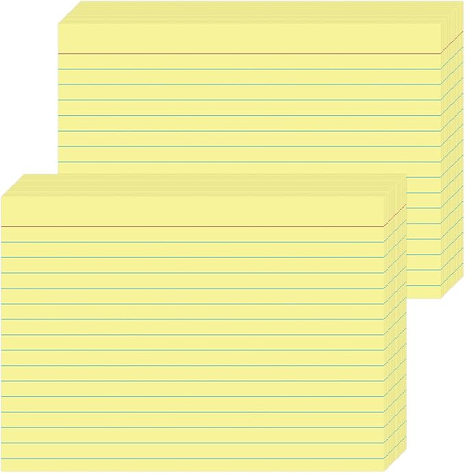 JINMIKEJI Yellow Ruled Index Cards 5x7 Inch by JINMIKEJI