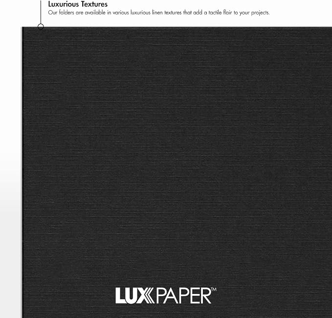 LUXPaper 9.5" x 12" Certificate Holders | Black Linen | 100lb. Cover | 250 Qty - Image 6