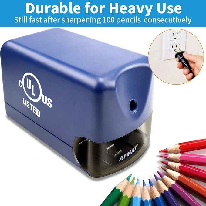 AFMAT Electric Pencil Sharpener, Heavy Duty Colored Pencil Sharpeners