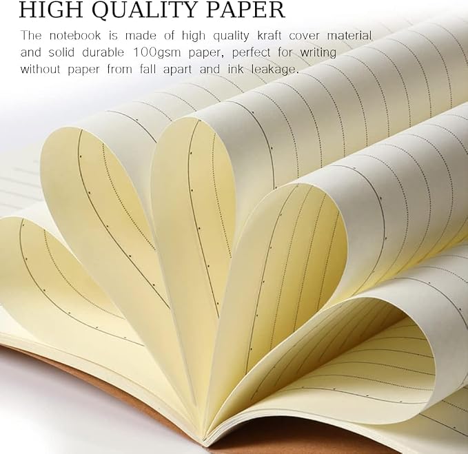 90pack Bulk A5 Journal Notebook, Kraft Cover 80 Pages Lined Paper Journal - Image 3