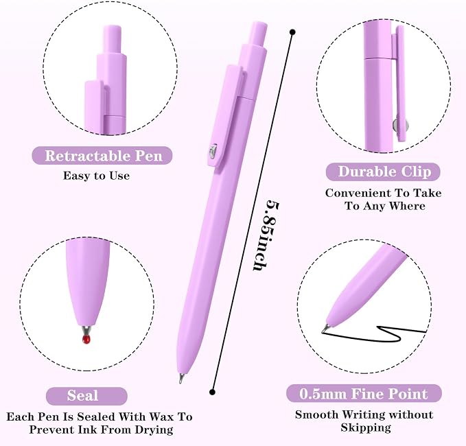 Piochoo Gel Pens, 0.5mm Cute Pens - Image 3