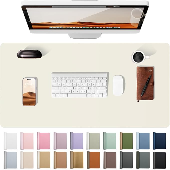 YSAGi Leather Desk Pad Protector, Office Desk Mat, Large Mouse Pad, Non-Slip PU by YSAGi