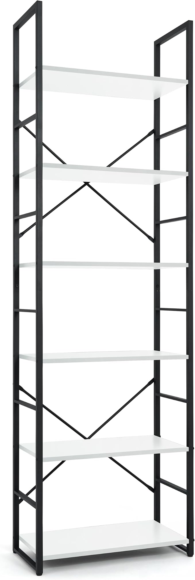 CAPHAUS 6 Tier Bookshelf, 24 Inch Width Free Standing Shelf, Bookcase Shelf - Image 8