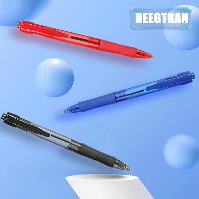 deegtran Pens Bulk, 100 Pack No Bleed Black & Blue Ink Click Pens - Image 5