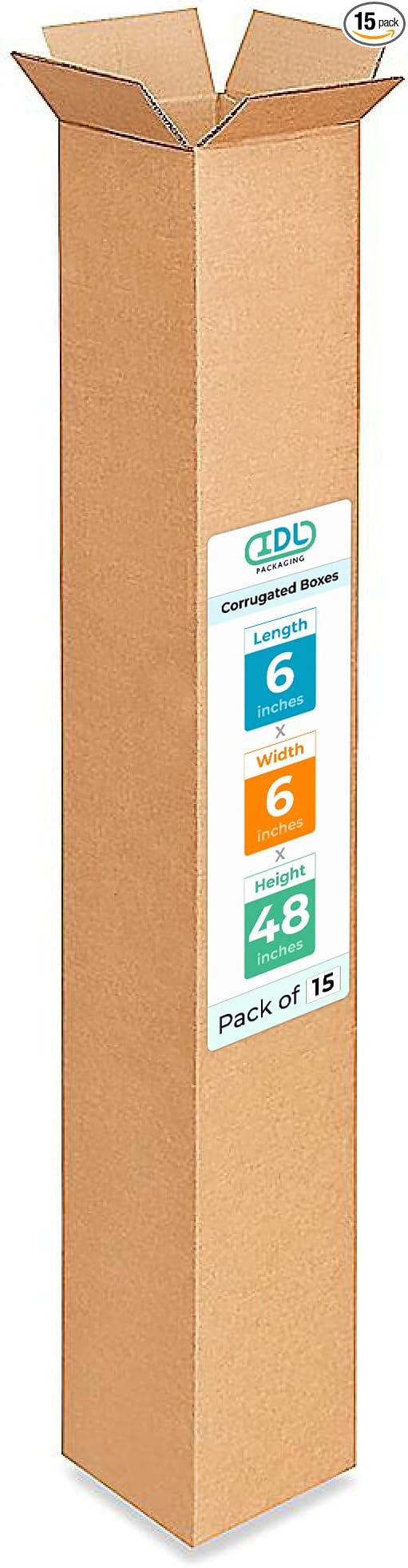 Tall Moving & Shipping Boxes 6"L x 6"W x 48"H by IDLPackaging