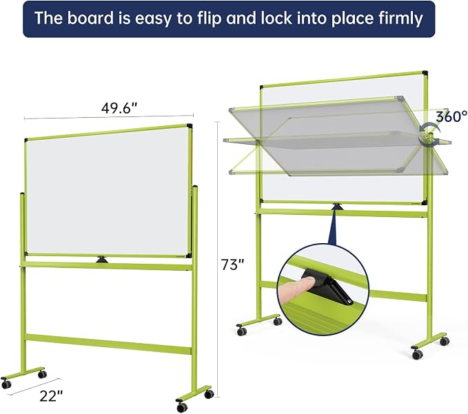 Large Dry-Erase Rolling Magnetic Whiteboard - Image 2