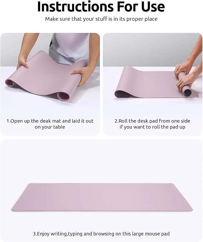 YSAGi Leather Desk Pad Protector, Office Desk Mat, Large Mouse Pad, Non-Slip PU - Image 9