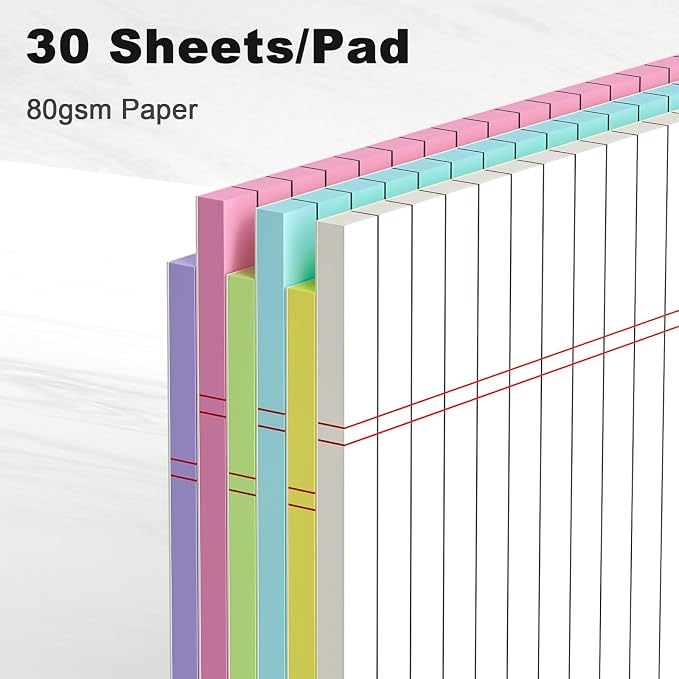 AILZFEI Colored Legal Pads 8.5 x 11 Wide Ruled, Note Pads Sturdy Back Writing - Image 3