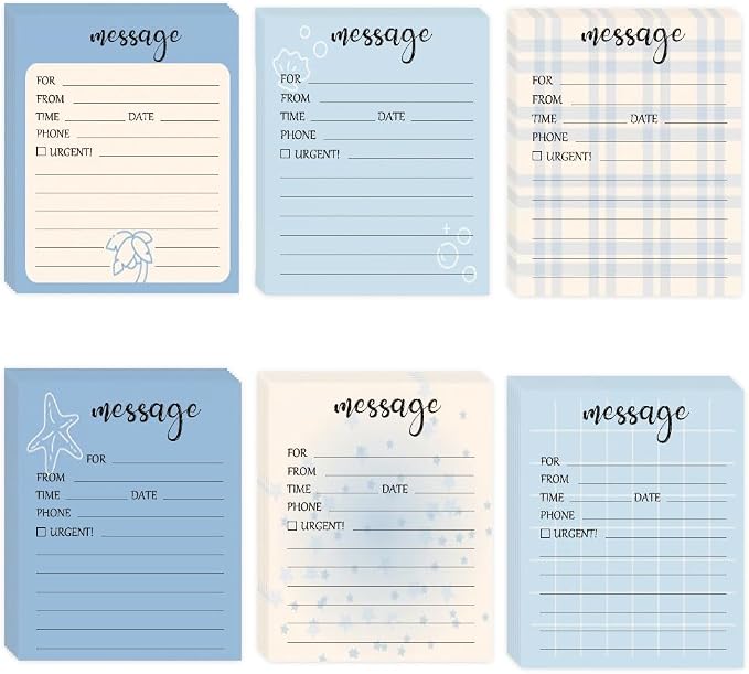 6 Pieces Telephone Message Sticky Notes Pads 4 x 5 Inch Self Adhesive Book Call by Unknown