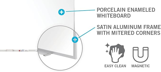 Ghent M1 Porcelain Magnetic Whiteboard, Aluminum Frame - Image 2