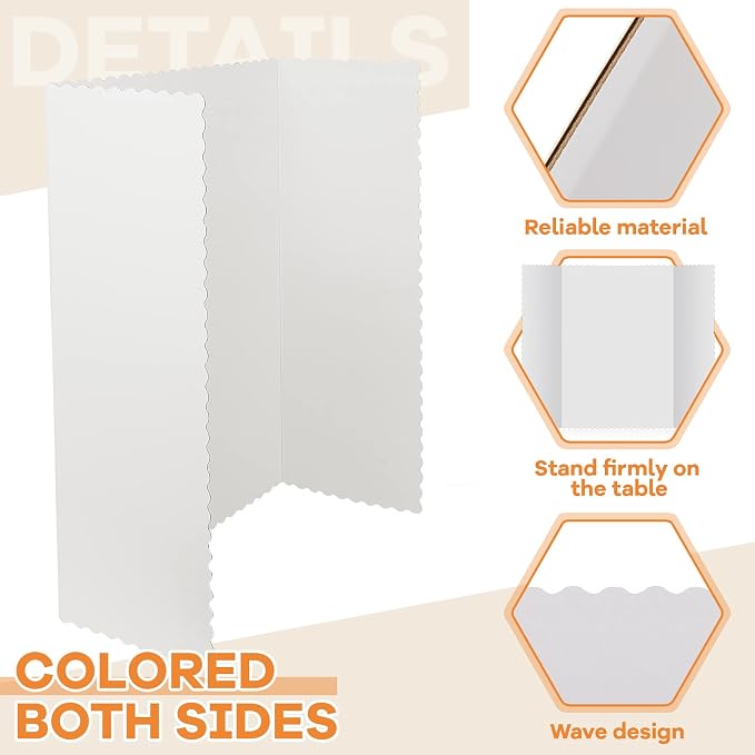 Henoyso 4 Pcs 36 x 48 Inch White Trifold Poster Board Large Tri Fold - Image 3