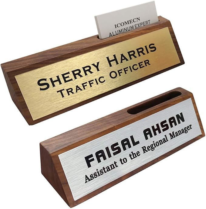 Personalized Business Desk Name Plate by Icomecn