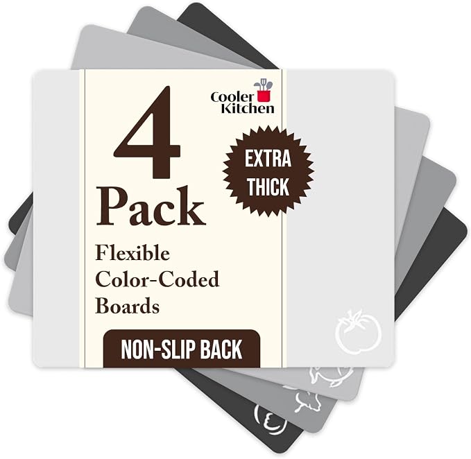 Cooler Kitchen Extra Thick Flexible Cutting Mat Set by CoolerKitchen