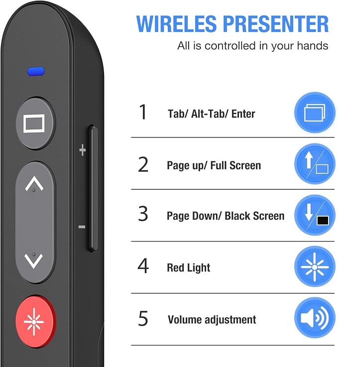 Laser Pointer for Presentations, Wireless Presenter Clicker for PowerPoint Slide - Image 2