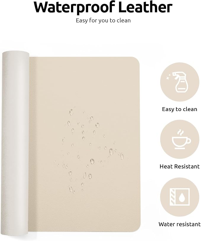 YSAGi Leather Desk Pad Protector, Large Mouse Pad, Non-Slip PU Leather Desk - Image 4