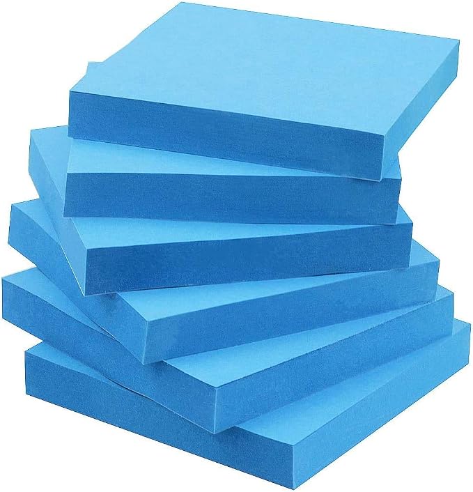Early Buy Sticky Notes 3x3 Self-Stick Notes Blue Color 6 Pads, 100 Sheets/Pad by EarlyBuy
