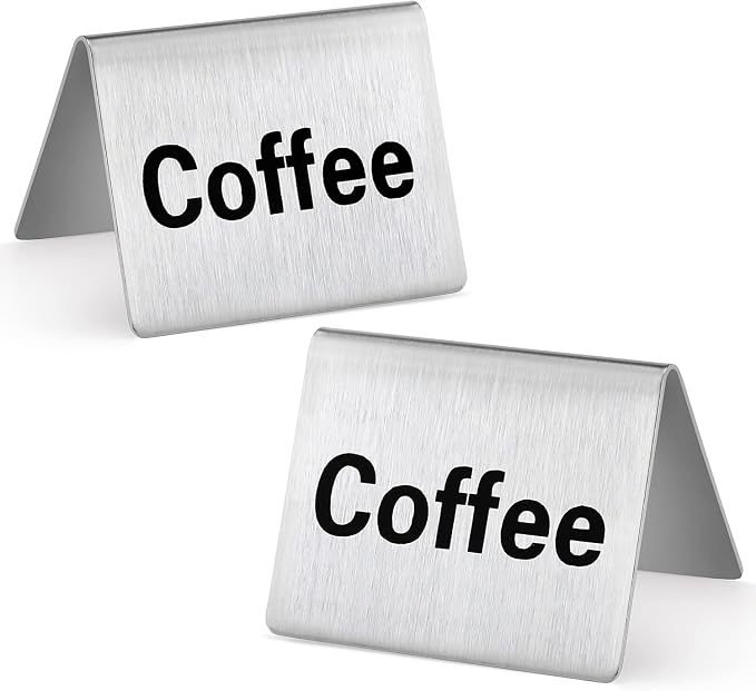 New Star Foodservice Stainless Steel Table Tent Sign, 2 x 2-Inch) by NewStarFoodservice