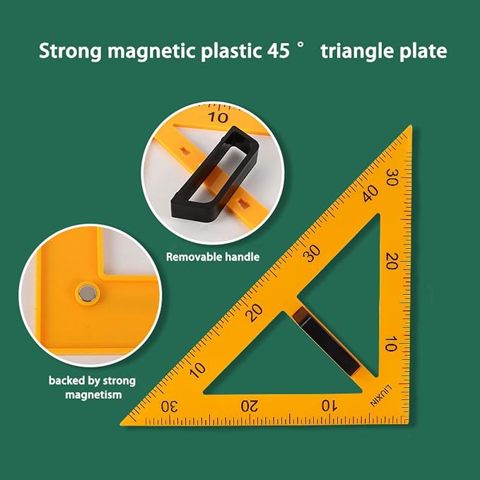 Magnetic Geometry Tool, Protractor, Triangle Rulers Easy Attachment Blackboard - Image 3