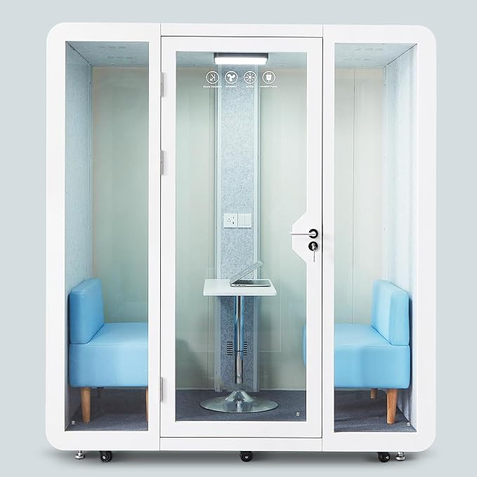 Mobile Office Pod Booth, Sound Pod, Large Space SoundProof Pod 2-4 People by GEARONIC