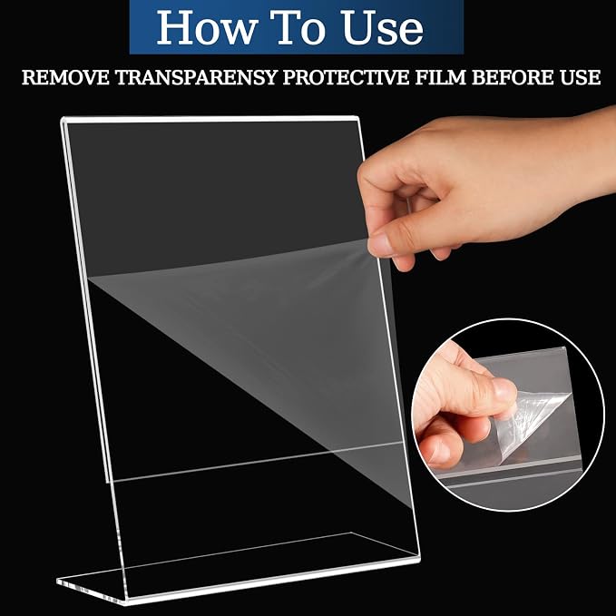 StyEdEk 12 Pack 8.5x11 Inch Acrylic Sign Holder Clear Plastic Table Paper - Image 3