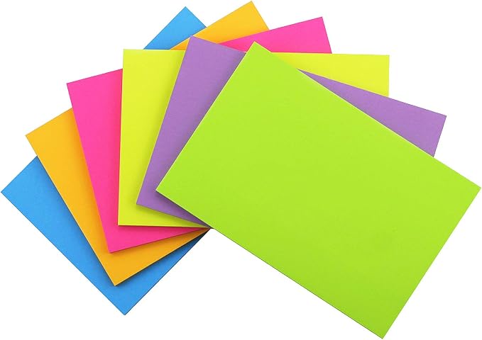 Early Buy Sticky Notes 6 Bright Color 6 Pads Self-Stick Notes 4 in x 6 in by EarlyBuy