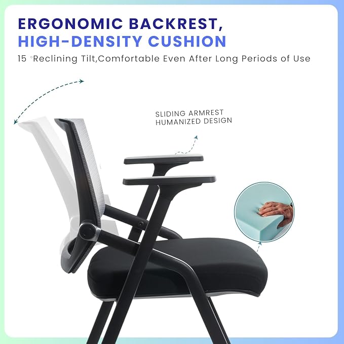 BLANEDUO Conference Room Chairs, Folding Office Desk Chair - Image 3