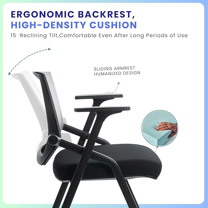BLANEDUO, 16 Pack Conference Room Chairs, Folding Office Desk Chair - Image 4