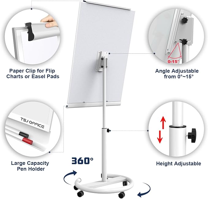 TSJ OFFICE Rolling Whiteboard Standing - Image 2