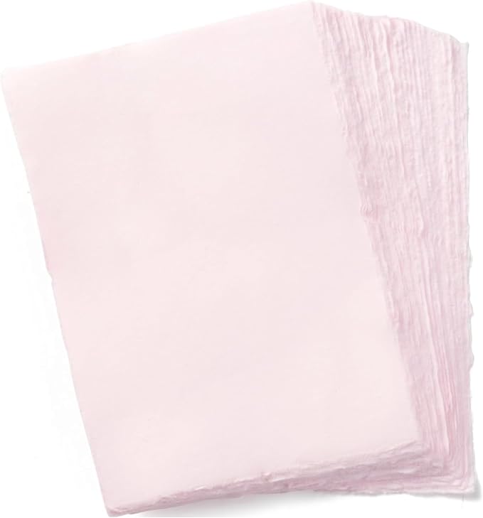Wanderings Handmade Pink Deckle Edge Blank Paper - Image 7