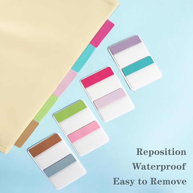 ELII 500 PCS Sticky Tabs 2 Inch Index Tabs, Page Markers File Tabs Self Adhesive - Image 8