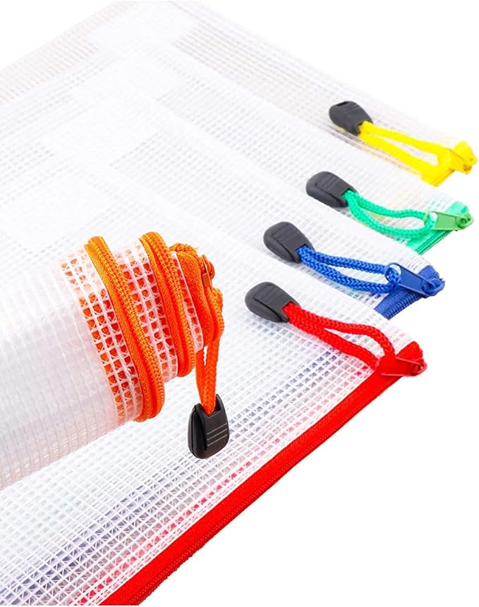 Oaimyy-18PCS-12 x 16 Inches-Mesh Zipper Pouch, Plastic Zip File Folders Puzzle - Image 7
