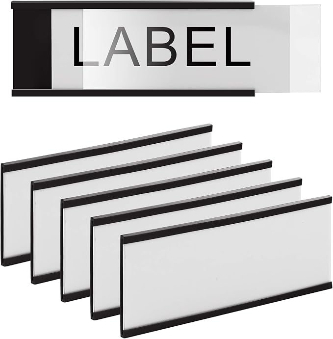 LLPT Magnetic Label Holder 4” x 1.6” 26 Packs C Channel White Paper Cards - Image 4