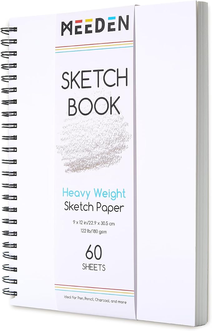 MEEDEN 9"x12" Sketchbook Paper Pad: 122lb/180gsm Spiral Bound Art Sketch Book by MEEDEN