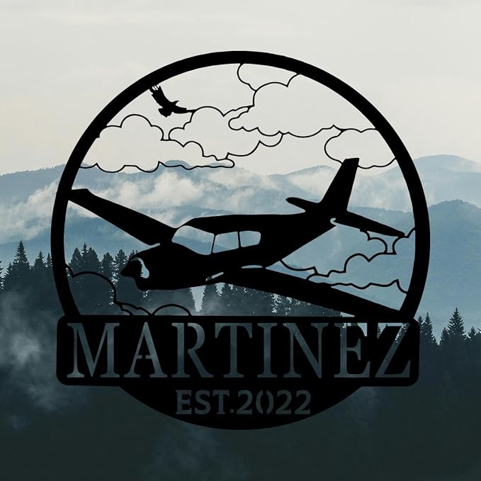 Personalized Metal Airplane Wall Art, Airplane Name Sign, Customized Pilot Name - Image 3
