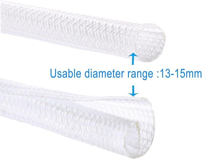 QCSIW 1/2" x 10ft Black/White Cable Sleeve - Image 9