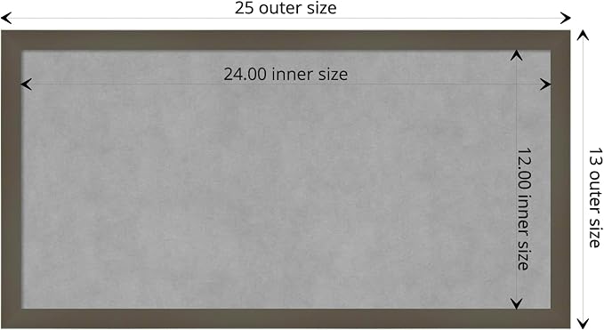 Amanti Art Grey Framed Magnetic Board 13x25 Small Vision Board - Image 4