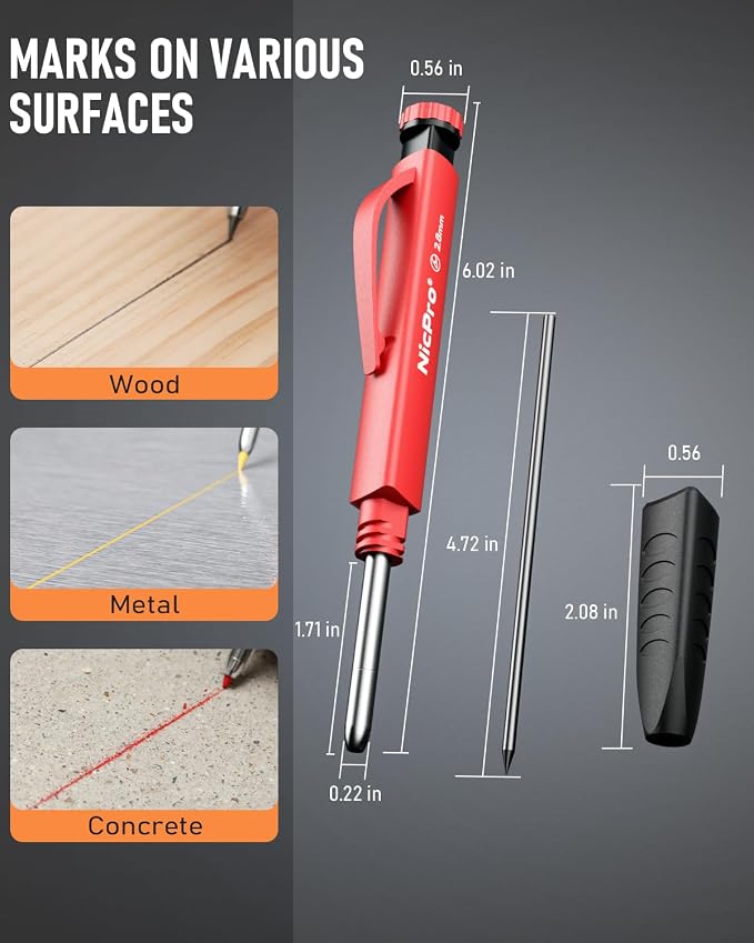 Nicpro 2 Pack Carpenter Pencil Set - Image 5