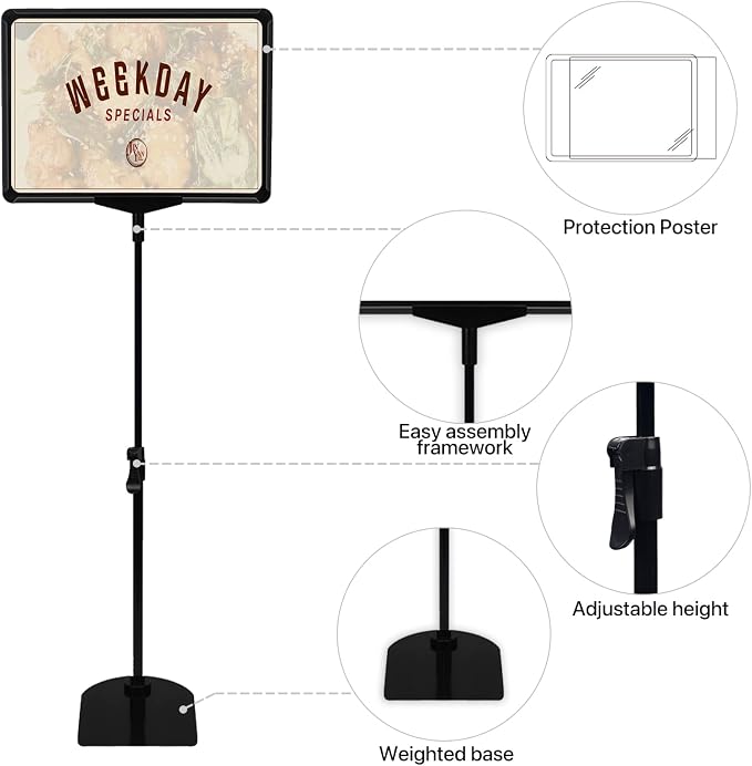 Sign Holder Stand, 8.5 x 11 Inch Sign Stand - Image 4