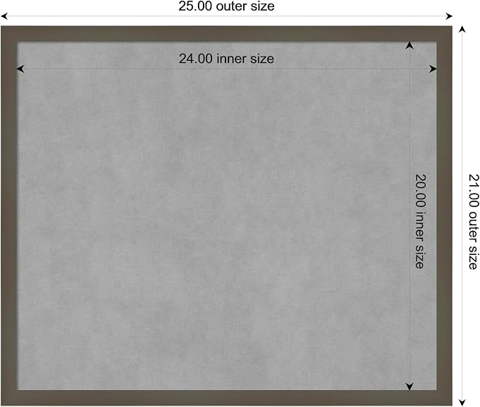 Amanti Art Grey Framed Magnetic Board 21x25 Medium Vision Board - Image 4