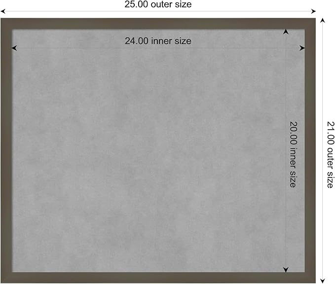 Amanti Art Grey Framed Magnetic Board 21x25 Medium Vision Board - Image 3