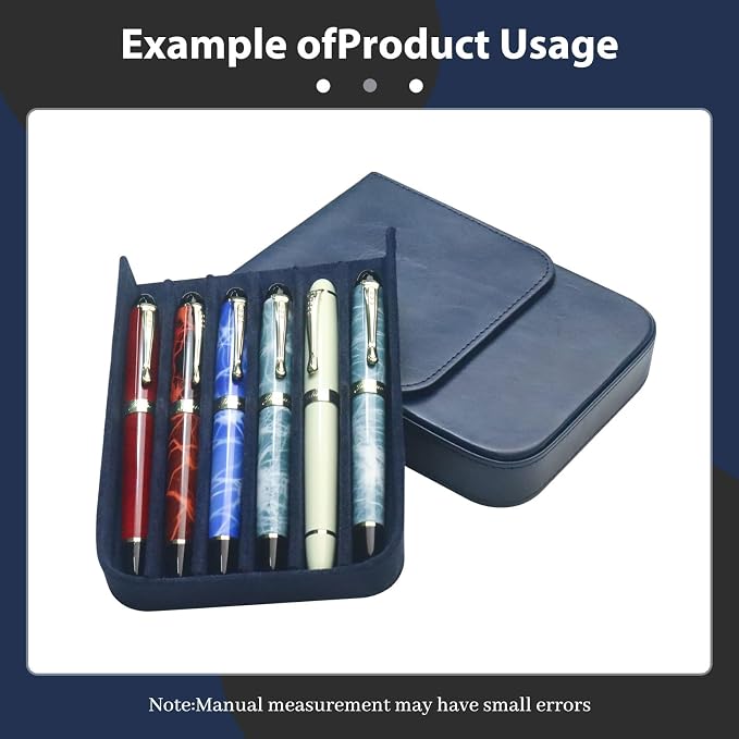 MIVLXLX Leather 6 Fountain Pen/Pencil Tray Case, Magnetic Closure - Image 4
