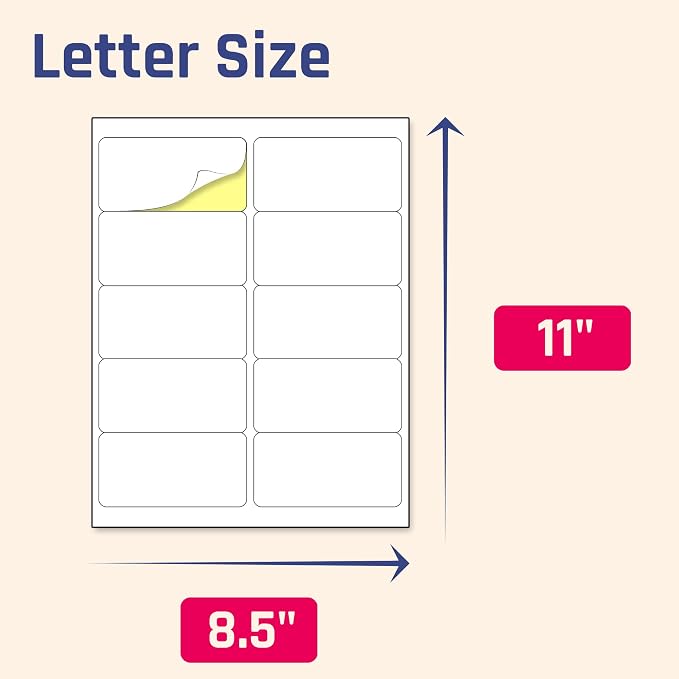 30 Sheets, Printable White Sticker Labels, Laser/Inkjet Printing - Image 3