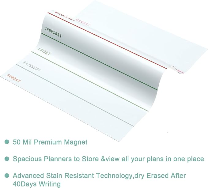 2 Pieces Magnetic Weekly Dry Erase Boards Erasable Weekly Calendars Whiteboard - Image 7